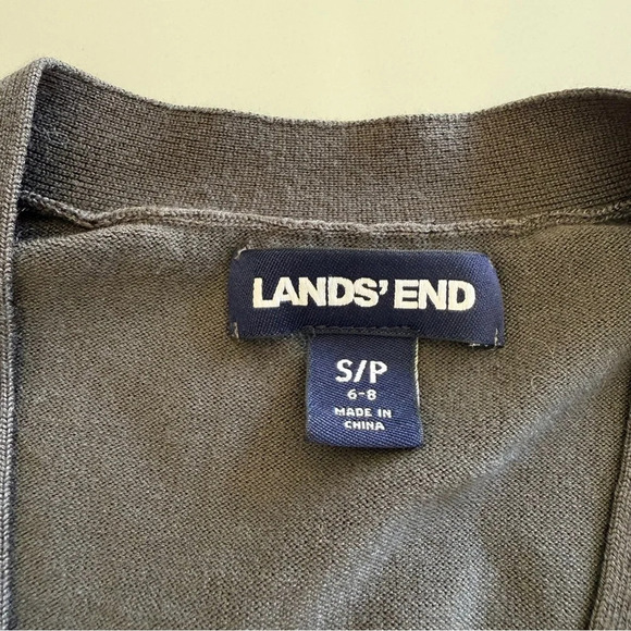 Lands End- V neck- Button Up- Cardigan- Dark- Charcoal-Gray-Women’s- S - Picture 3 of 9